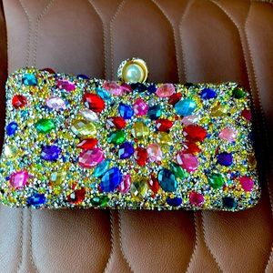 Beautiful Women’s Sparkly Rhinestone Crystal Clutch Purse